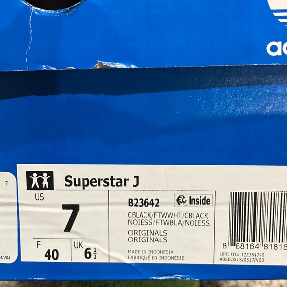 adidas Superstar J 'Core Black' B23642 - Picture 16 of 17